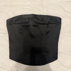 Black Strapless Bustier Top